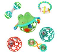 Bright Starts Little Shakers 6Pc Gift Set - Bpa-Free Easy-Grasp Baby Rattles And Teethers, Unisex, 3 Months+