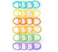 Bright Starts Lots of Links Rings Toys Soothing & Teething Clip on Pram 24 Pcs