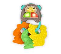 Bright Starts Musical Monkeys Baby Toy Keyset with Lights and Sounds - Developmental Learning Car Keys with Fruit-Shaped Teethers for Babies 6+ Months