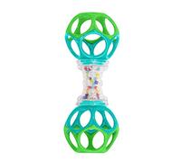 Bright Starts Oball Shaker Rattle Toy Textured Grip & Colorful Beads for Sensory Play - Easy - Grasp Design to Stimulate Senses & Motor Skills, Ages Newborn Plus