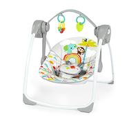 Bright Starts Playful Paradise Portable Compact Automatic Baby Swing with Music, Unisex, Newborn +