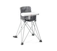 Bright Starts Pop 'N Dine Portable High Chair, Indoor/Outdoor, BPA Free Tray, Easy to Fold, Unisex, Grey, 6 Months +