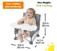 Bright Starts Pop 'N Sit Portable Booster, Indoor/Outdoor Use, Floor Seat with F