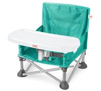 Bright Starts Pop 'N Sit Portable Booster, Indoor/Outdoor Use, Floor Seat with Feeding Tray, Teal, 6 Mos - 3 Yrs