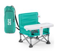 Bright Starts Pop 'N Sit Portable Booster, Indoor/Outdoor Use, Floor Seat with Feeding Tray, Teal, 6 Mos - 3 Yrs