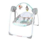 Bright Starts Portable Automatic 6-Speed Baby Swing, Compact Easy-Fold, Music, Toy Bar, 0-9 Months 6-20 Lbs (Whimsical Wild)