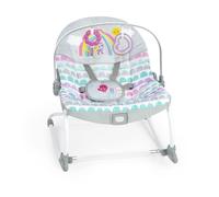 Bright Starts Rosy Rainbow Infant to Toddler Rocker with Vibrations, Baby Seat for Girl or Boy, Newborn +