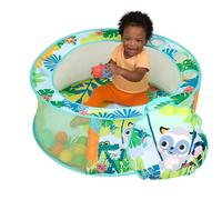 Bright Starts Rowdy Rainforest Stow & Go Ball Pit - 20 Balls, Easy Setup & Storage, 31.5” Play Diameter, Mesh P Boo Wall, Includes Storage Bag for On the Go Ball Pit, 6M+