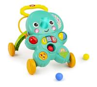 Bright Starts, Stroll 'n Roll 2-in-1 Ball Toy - Elephant with Lights and Music, Unisex, 6 Months and More