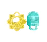 Bright Starts Sunny Soothers 2pk Multi-Textured Bpa Free Baby Teethers in Cute Sun & Popsicle Shapes, Ages 3 Months+