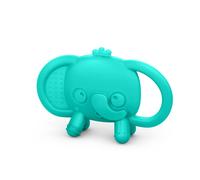Bright Starts Tame Your Tusks Silicone Teether with Handles, Easy-Grasp Elephant, Blue, Unisex, 3 Months+