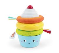 Bright Starts Treat Tower Stacking Toy with Teether in Cupcake and Donut Shapes, Develop Fine Motor Skills, Unisex, 6 Months+