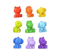 Bright Starts TropicAnimals 9pk Take-Along Friends Baby Bath Toys and Play Set - Squeezable Wipeable Soft Infant Toys, Ages 3 Months+