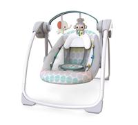 Bright Starts Whimsical Wild Portable Automatic Baby Swing with Music, Newborn+ in Grey Bright Starts Grey