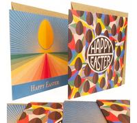 bright stem Happy Easter Cards and Envelopes Multipack Vintage Style Designs for Men and Women Eco Friendly (6)