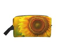 Bright Sunflower Printed Makeup Bag Travel Portable Cosmetic Bag Large Capacity Makeup Case Toiletry Handbag Organiser for Women