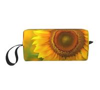 Bright Sunflower Printed Travel Makeup Bag Portable Cosmetic Bag Makeup Case Toiletry Handbag Organiser for Women