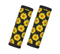 Bright sunflowers black Luggage Handle Wraps for Suitcase, Soft Luggage Handle Covers, Luggage Tags Identifiers for Suitcases, Travel Luggage Accessories Essentials for Flying