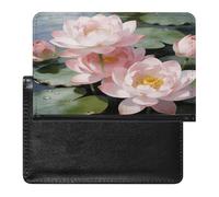 Bright Sunny Day, Lotus Flowers Passport Holder for Women Men Slim Travel Wallet Travel Document Organizer ID Card Protector Case Holders PU Leather Passport Cover Credit Card Holder