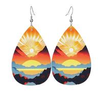 Bright sunrise Elegant Dangling Teardrop Earrings for Women, Lightweight Leather Earrings, Versatile Everyday Design