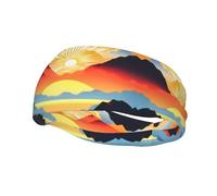 Bright sunrise Sports Sweatband Headband Lightweight Stretch Breathable Moisture Absorbing for Men and Women