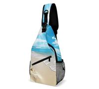Bright Sunshine Summer Beach Chest Bag for Women Men Small Sling Bag with Extended Strap Fashion Casual Crossbody Bags Exquisite Sturdy Cozy Sling Backpack for Travel Workout Outdoor