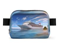 Bright Sunshine Summer Beach Fanny Pack Crossbody Waist Bag Pack Waterproof Mini Belt Bag Bum Hip Bag for Men Women, Seaside Cruise Ship1, One Size