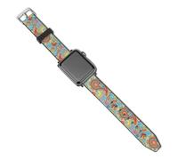 Bright Traditional Elements Paisley PU Smartwatch Bands Replacement Watch Strap Band Compatible with Apple Watch 42mm44mm/40mm38mm Compatible with IWatch Series Size 42mm/44mm