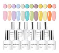Bright UV Gel Color Nail Polish Set for Spring Summer Manicure Macaron Gel Nail Polish Kit Youthful And Vibrant Nail Gel Polish Colors Pink Purple Blue Green Yellow Candy Colour Nail Art Gel Supplies