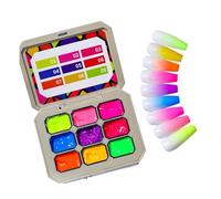 Bright UV Nail Gel Kit - 9 Cell Collection, Wash Free Finish, Clear Tint, Luminous UV LED Curing Pigment, Professional Manicure Coating Supply | Home Studio Fingertip Styling Creative Design