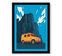 Bright Vehicle, Bold City Modern Framed Wall Art Print A1 (84.1×59.4cm) Black, Wall Decor for Living Room, Bedroom, Office & Home, Ready to Hang, Art Gift