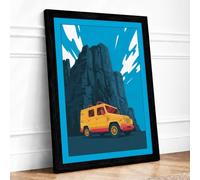 Bright Vehicle, Bold City Modern Framed Wall Art Print A2 (59.4×42cm) Black, Wall Decor for Living Room, Bedroom, Office & Home, Ready to Hang, Art Gift