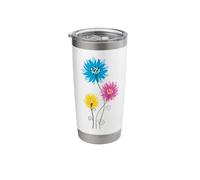 Bright Vibrant Abstract Floral Decoration Mom Summer Flowers Stainless Steel Insulated Tumbler