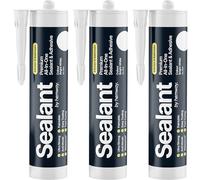 Bright White Kitchen & Bathroom Sealant & Adhesive Hybrid Polymer | Superior to Bathroom Silicone Sealant | Waterproof, Odourless, Anti-Mould | Ideal For Kitchen & Around Bath & Shower - 300 ml 3 Pack