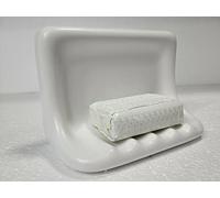 Bright White Matte Ceramic Soap Dish Tray Tile in Daltile Color 0790 Mid Century Modern Retro