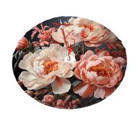 Bright White Peonies Christmas Tree Skirt 48" Fashion Holiday Accessories Suitable for Halloween and Christmas