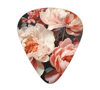 Bright white peonies Guitar picks in thin, medium, and thick sizes, 12-piece set, suitable for electric guitar and various instruments