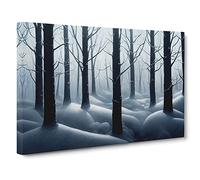 Bright Winter Forest Canvas Print | Gallery Wrapped 30mm Frame Wall Art | 30x20 inches | Ready to Hang | Contemporary Landscape Picture | Living Room Bedroom Lounge Office