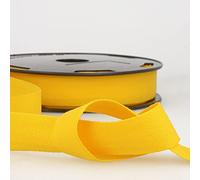 Bright Yellow 10m 100% Cotton Tape - Soft, Flexible Binding for Bunting, Aprons & Crafts - 25mm Wide - Packaged Cut Length, no Joins