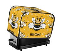Bright Yellow Bees Printed Toaster Cover 2 Slice Kitchen Small Appliance Dust Cover Dust And Fingerprint Protection