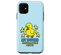 Bright Yellow Ducks Confused in a Row: Funny Duck Chaos Case for iPhone 11