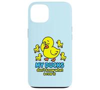 Bright Yellow Ducks Confused in a Row: Funny Duck Chaos Case for iPhone 13