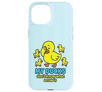Bright Yellow Ducks Confused in a Row: Funny Duck Chaos Case for iPhone 15