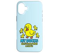 Bright Yellow Ducks Confused in a Row: Funny Duck Chaos Case for iPhone 16 Plus