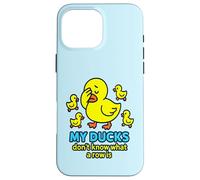 Bright Yellow Ducks Confused in a Row: Funny Duck Chaos Case for iPhone 16 Pro Max