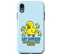 Bright Yellow Ducks Confused in a Row: Funny Duck Chaos Case for iPhone XR