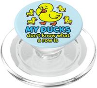 Bright Yellow Ducks Confused in a Row: Funny Duck Chaos PopSockets PopGrip for MagSafe