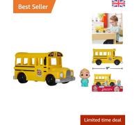 Bright Yellow Musical School Bus Toy by Cocomelon, Includes JJ Figure - Ages 1-5