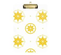 Bright Yellow Star White Automotive Clip Board Plastic for First Year Teacher Must Haves Size 9 x 12.5 Tablas para escribir