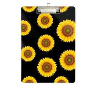 Bright Yellow Sunflowers Clipboards Fashion Clipboard A4 Standard Size Clip Board with Low Profile Metal Clip for Nurses Teachers Coaches